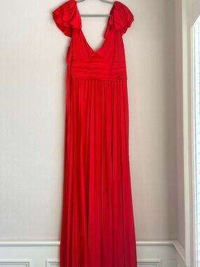 ASOS Curve Red Pleated Maxi Dress (US 16)